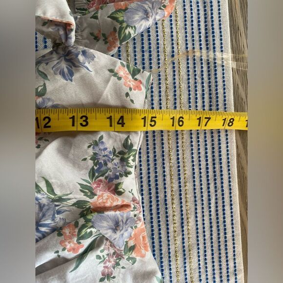 HOUSE OF CB London Kara Floral Mini Dress Ruched LaceUp Ruffle Sleeve Bodycon XS - Picture 15 of 17